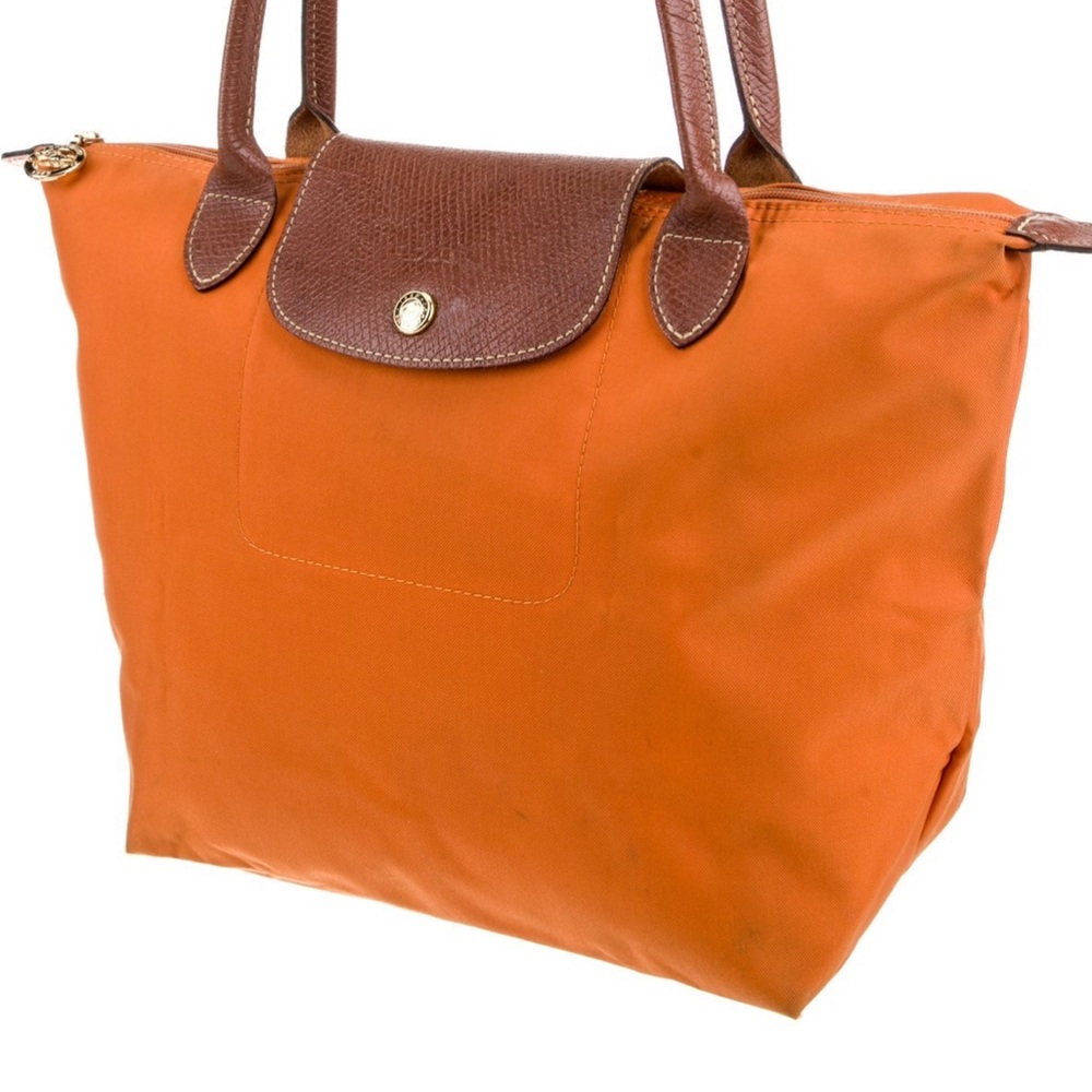 Longchamp Orange and Brown Shoulder Bag